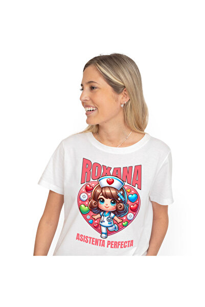 StoryGift Romania Tricou Femei cu Asistenta Medicala Costum Alb Serinta Inima...