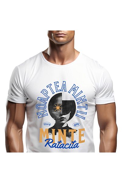 StoryGift Romania Tricou Barbati cu Chip Uman Feminin Stea Stralucitoare Cer Noapte Motivational c,White_M