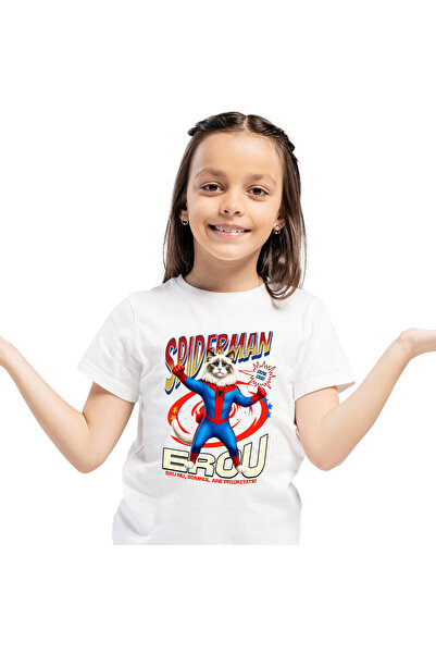 StoryGift Romania Tricou Copii cu Ragdoll Pisica In Costum de SpiderMan cu Pe...