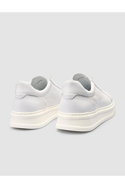 Cabani 100% Genuine Leather White Flat Men's Sports Shoes