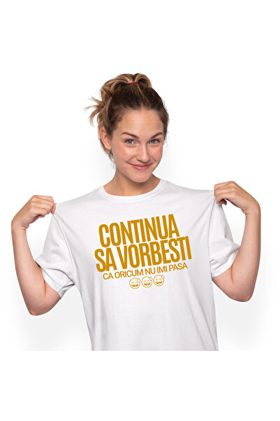 StoryGift Romania Tricou Femei cu Mesaj Haios In Limba Romana Smiley Face Conversatie sarcastica N,White_XS