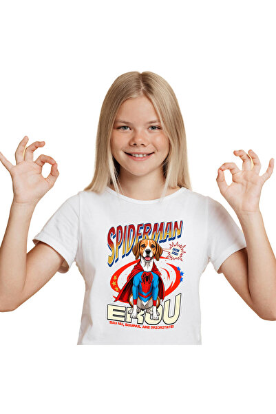 StoryGift Romania Tricou Copii cu boxer Caine In Costum de SpiderMan cu Peler...