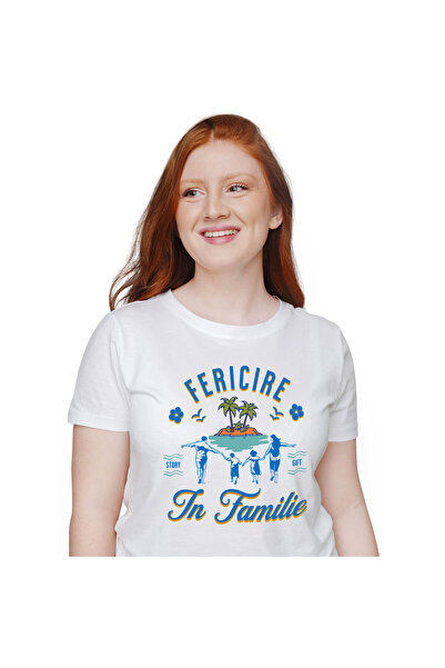 StoryGift Romania Tricou Femei cu Portret Familie Insula tropicala, Natura, r...