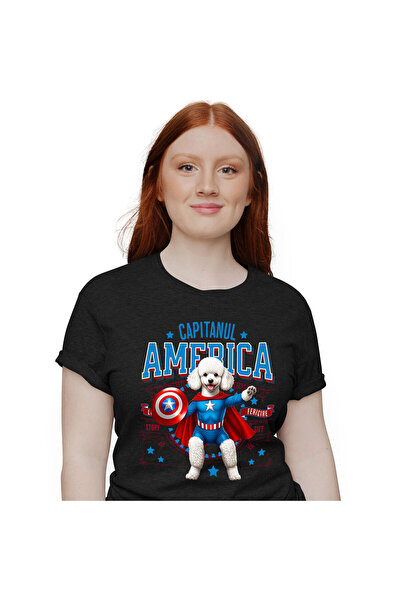 StoryGift Romania Tricou Femei cu Pudel / Poodle Pisica In Costum de Capitan ...