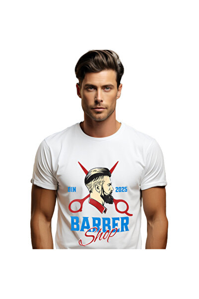 StoryGift Romania Tricou Barbati cu Barbat Profil uman Intrumente Frizerie Ba...