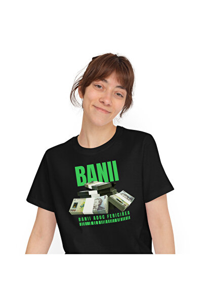 StoryGift Romania Tricou Femei cu Teancuri Dezordonate Banii, Bancnote 500 le...