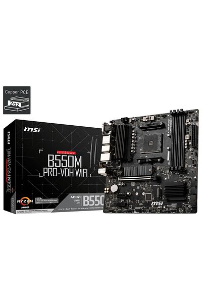 MSI B550m Pro-vdh WiFi Amd B550 Socket Am4 Ddr4 4400(OC)mhz Matx Gaming (PLAYER) Motherboard