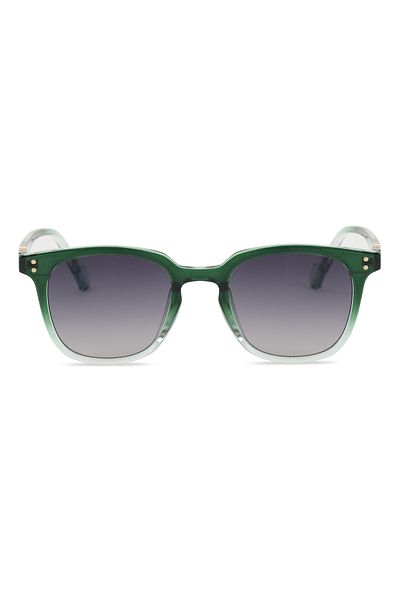 Angel Eyes Oval Design Green Bone Frame Black Gradient Glass Women Sunglasses Ce Certificated Uv400