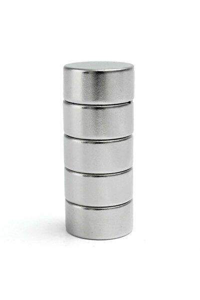Dünya Magnet 5 Adet - Yuvarlak Süper Güçlü Neodyum Mıknatıs, 20x10 Mm, (ÇAP: ...