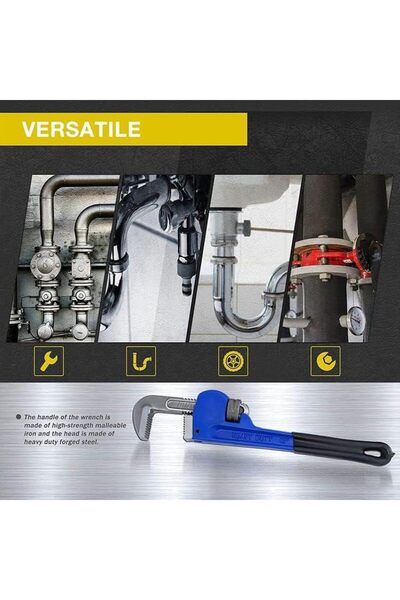 Generic Heavy Duty 10" Pipe Wrench, Strong Iron Handle Pipe Wrench, Forged Steel Head/1 Pcs