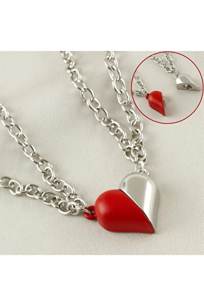 gifttime Sevgili Mıknatıslı Kalp Kolyesi