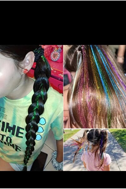 EMKSHOP Tinsel Hair Silvery Hair Accessory Hair Sparkle Side Hairpiece Hair Tinsel Shiny Hair