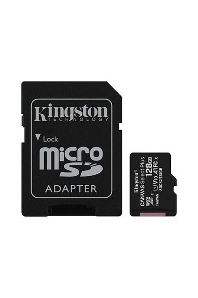 Kingston بطاقة ذاكرة Microsd من Canvas Plus سعة 128 جيجابايت Sdcs2/128 جيجابايت فئة 10 بسرعة 100 ميجابايت/ثانية للقراءة