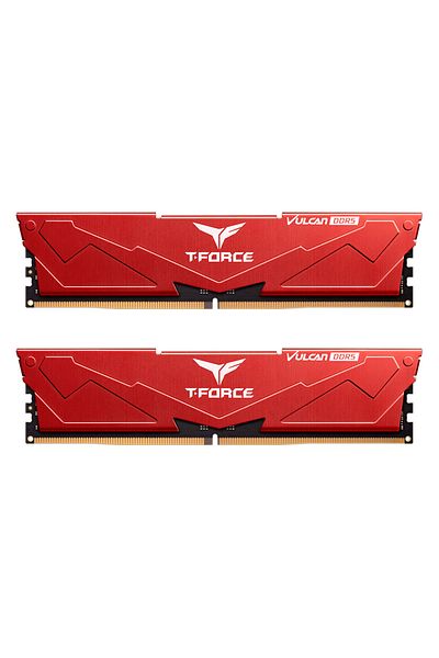 TEAM T-Force Vulcan 32Gb (2X16Gb) Ddr5 6400Mhz Cl40 Red Gaming Ram (Flrd532G6400Hc40Bdc01)