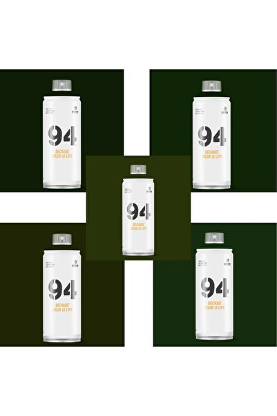 MONTANA MTN 94 Cans Grafiti Sprey Boya Seti 5'li Adet 400ml Koyu Yeşil Tonları
