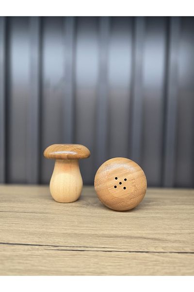 Kuka Bamboo Mushroom Salt Shaker Spice Rack