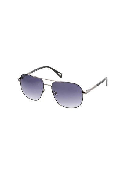 Osse Women's Smoked Organic (Uv) Glass Steel Closed Frame Oval - Round Sunglasses Os3536 02 58-17