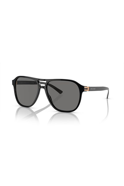 Bvlgari Men's Black Organic Polarized (Uv) Glass Bone Closed Frame Design Sunglasses 7034 501/81 57-15
