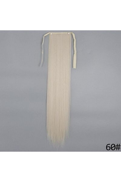 animis beauty Hair Extension Ponytail Light Platinum Blonde, straight, 60 cm, synthetic fiber with natural look