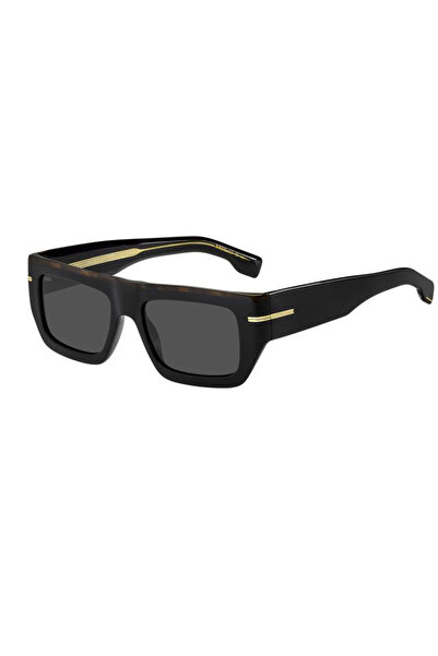 Hugo Boss Unisex Siyah-Füme Organik (UV) Cam Selüloz Asetat (Selüloid) Kapalı...