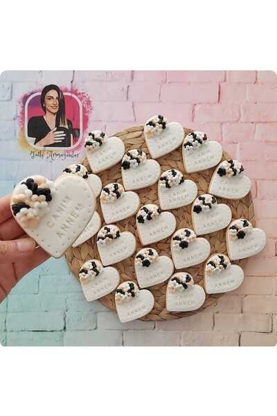 Tatlı Armağanlar Kalpli Söz Nişan Düğün Ve Nikah Için Özel Butik Kurabiye - 20 Adet