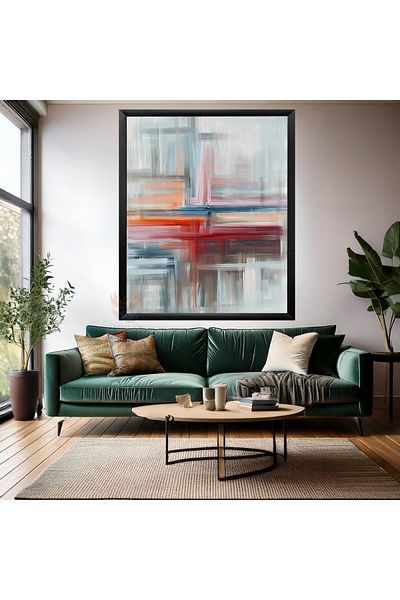 Artarilion Linii abstracte Pictură MDF cu rame din lemn Pictură de perete Decor modern pentru interior Pictură de hol MDF cu rame
