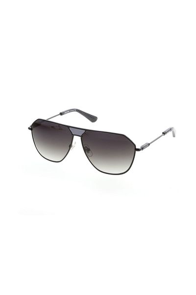 Mustang Men's Black-Smoked Organic Gradient (Uv) Glass Steel Closed Frame Design Sunglasses Mu2394 02 62-1