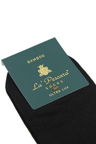 La Pescara Черни обикновени ултра луксозни 6-пакетни мъжки чорапи от бамбук CRP346