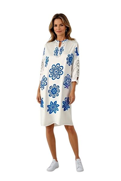 rody's forever Rochie traditionala dama R24, alb crystal/albastru