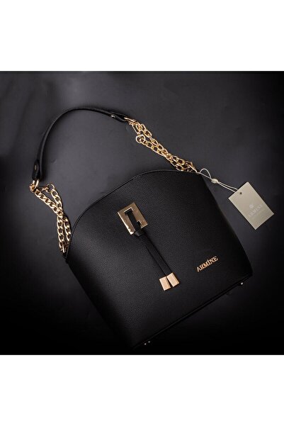 Armine Modern Black Strap Flat Daily Bag Practical Shoulder Bag