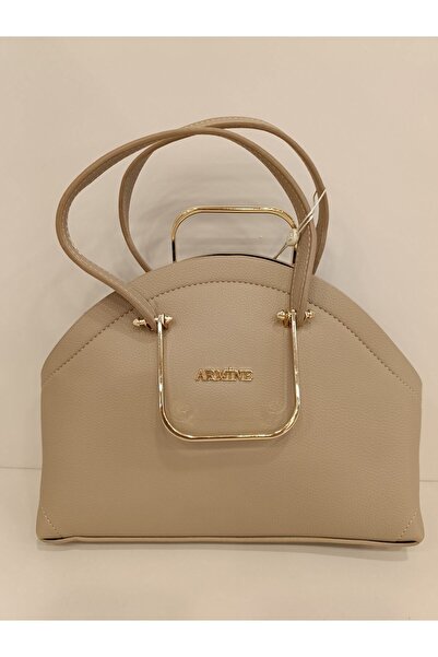 Armine Modern Zippered Mink Colored Handbag Women's Bag