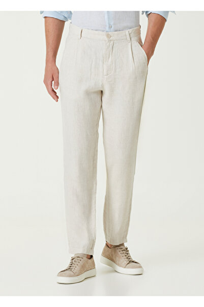 Fiji Naturel Renk 100% Keten Erkek Pantolon
