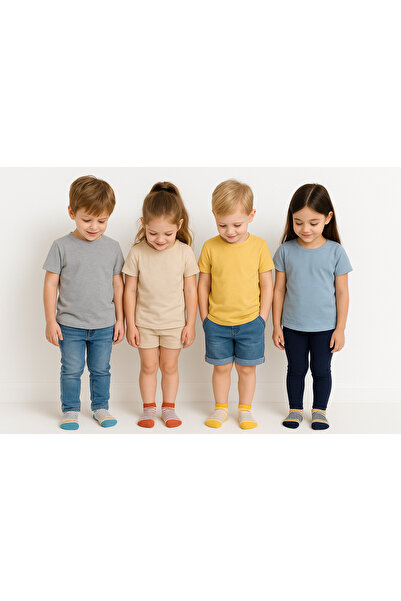 Black Arden Socks Sarı Tonlarda Erkek 3-4 Yaş Patik Çorap 4 Çift