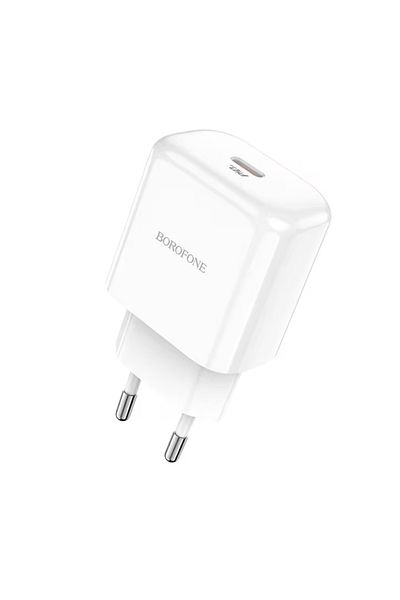 Borofone BN3 Premium USB-C Mains Charger, Quick Charge, 20W, 1 X USB Type-C - White