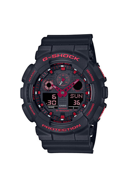 G-SHOCK Erkek Siyah Silikon Kasa Oval Kadran Silikon Kordonlu Kol Saati Quartz Mekanizma Dijital Ekran Miner