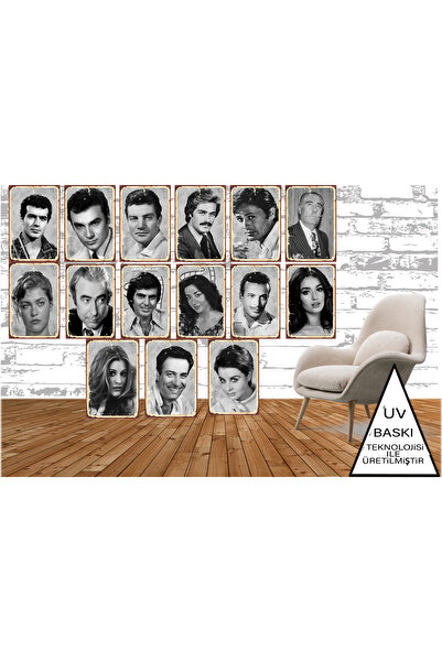 HD POSTER Yeşilçam Nostalji Temalı15 Adet Her Biri 20 x 30 CM MDF Duvar Tablo...