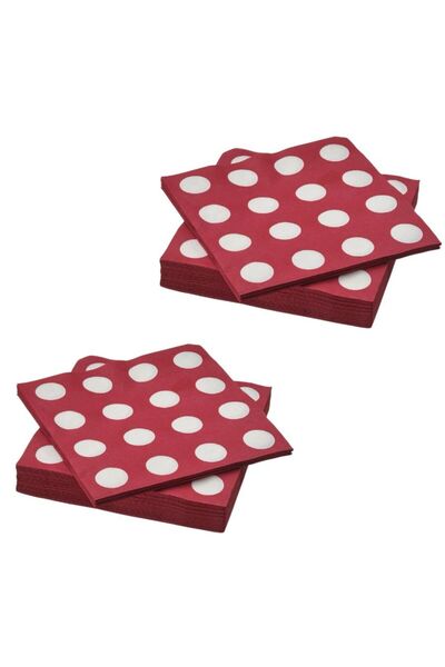 IKEA مناديل ورقية, أحمر/أبيض, ‎33x33 سم‏ عدد 2 قطعة