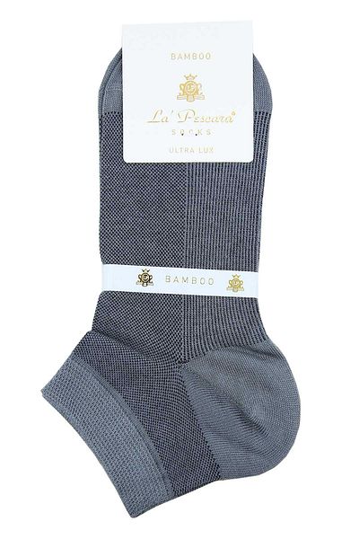 La Pescara Gray Ultra Luxury Bamboo Half Single Men's Socks Crp392