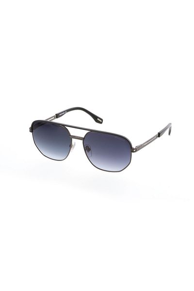 Mustang Men's Black-Smoked Organic Gradient (Uv) Glass Steel Closed Frame Design Sunglasses Mu2344 C3 57-1