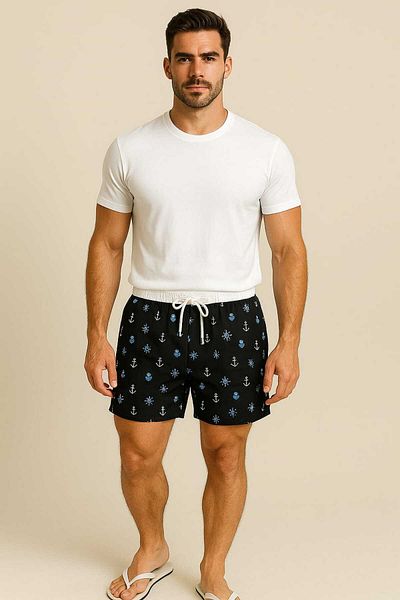 gigigiyim Ανδρικό μαγιό με ψηφιακή εκτύπωση Navy Blue