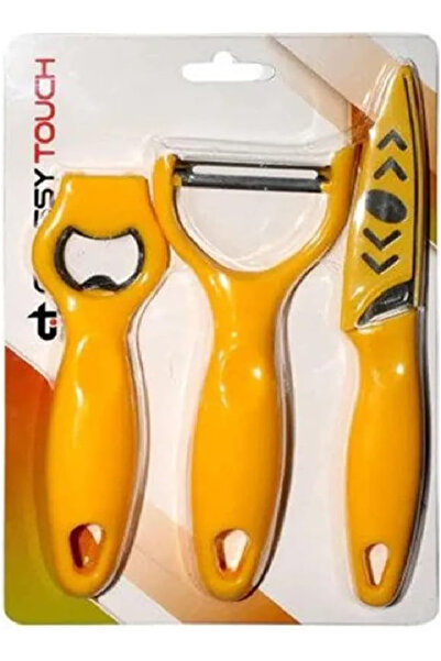 CLASSYTOUCH مجموعة أدوات مطبخ من 3 قطع - مقشرة وسكين وفتاحة زجاجات للاستخدام ...