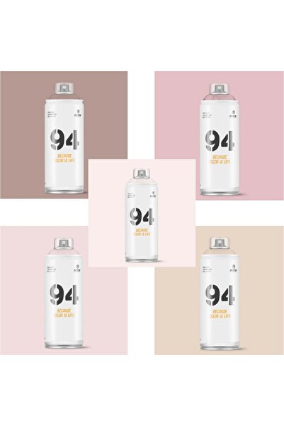 MONTANA MTN 94 Cans Grafiti Sprey Boya Seti 5'li Adet 400ml Lila ve Pembe Ton...