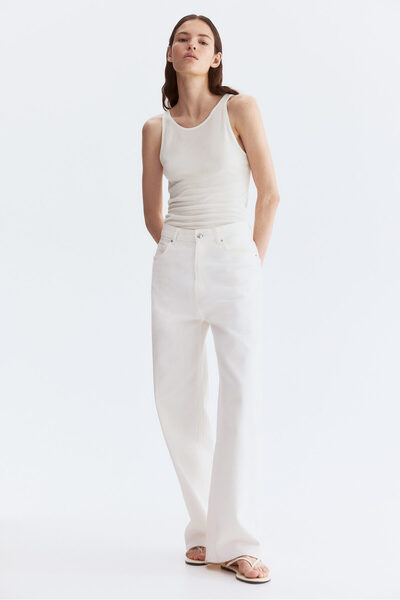 H&M İpek Karışımlı Kolsuz Üst