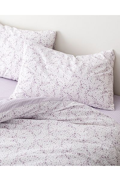 Madame Coco Octave Einzelbettbezug-Set, elastisch, 100 % Baumwolle, Ranforce, bedruckt, Violett