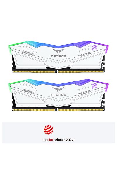 TEAM T-Force Delta Rgb 32Gb (2X16Gb) Ddr5 6400Mhz Cl40 White Gaming Ram (Ff4D532G6400Hc40Bdc01)