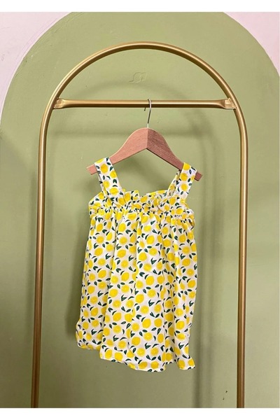 rshediyelik Bayramlık Limonlu Model Yazlık Bebek Elbisesi