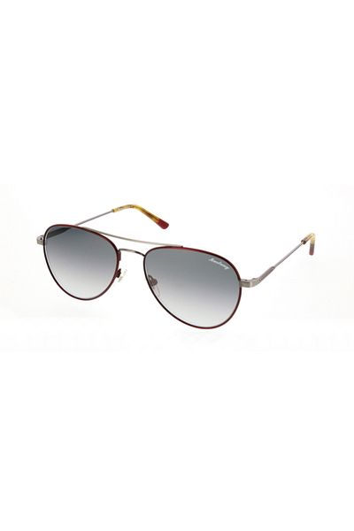 Mustang Men's Red-Smoked Organic (Uv) Glass Steel Closed Frame Drop Sunglasses Mu2011 01 57-17