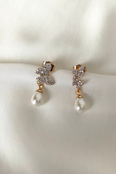 SilverStone Kelebekli İncili Sallantılı Xuping Küpe