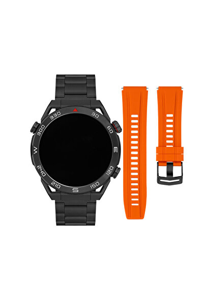 Daniel Klein Unisex Gümüş-Siyah Silikon Kasa Yuvarlak Kadran Akıllı Saatler Dijital Mekanizma Dijital (Dokunmatik