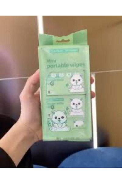 Saten Mini Pack Cute Designed Wet Wipes (64 Pack - 8 Pack X 8 Sheets)